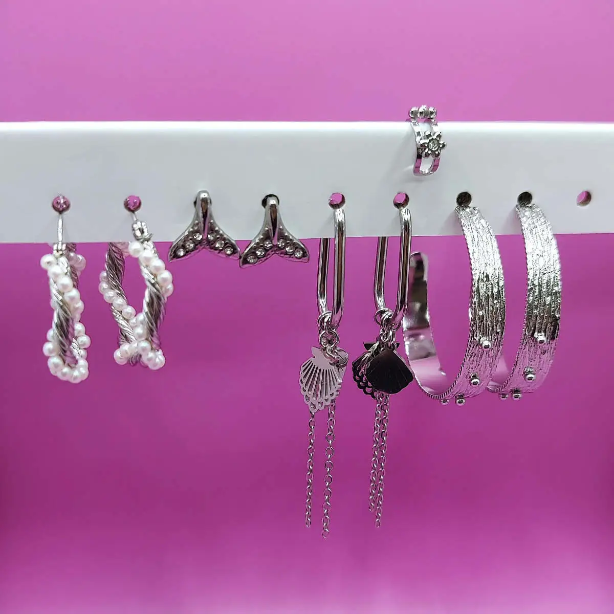 Ohrringe Silber Hoops Studs