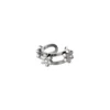 Silberner Earcuff „Daisy Charm“ mit floralem Design und funkelnden Zirkonia-Steinen – Edelstahl