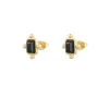 Goldene Ohrstecker „Sleek Stone Studs“ mit schwarzem Stein – Edelstahl mit PVD-Beschichtung